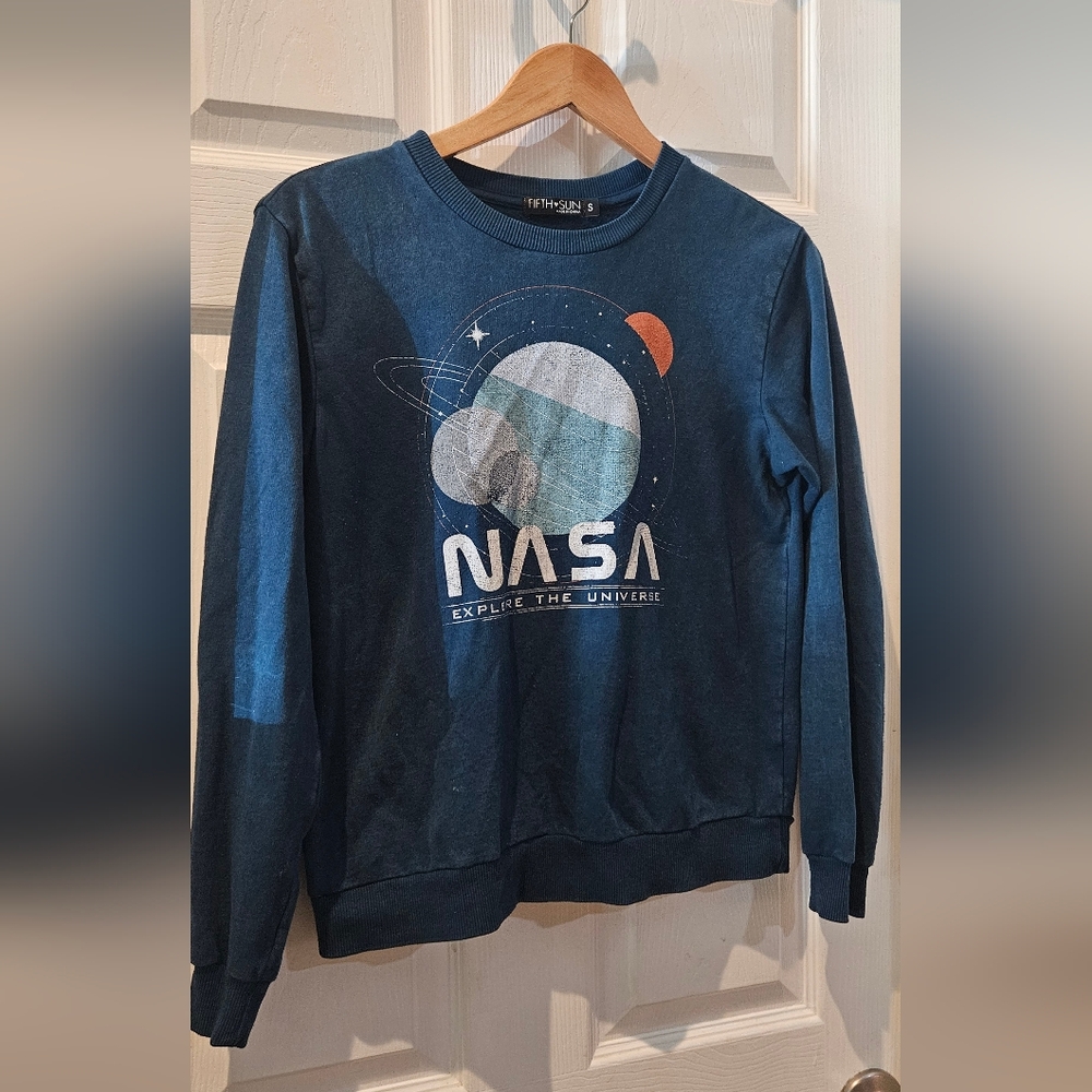 Fifth Sun NASA Graphic Crewneck Sweater - Dark Blue